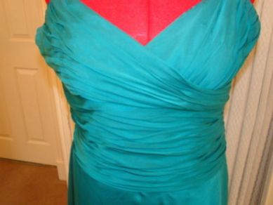 Laura Ashley green silk dress 3
